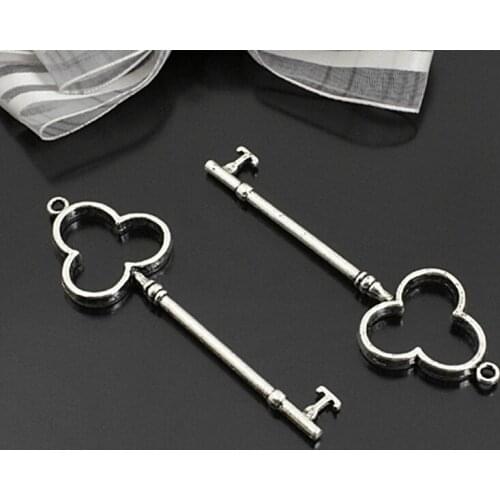 E303)10 pieces 70x22mm Antique Silver Zinc Alloy Key Charms Pendants Diy Jewelry Findings Accessories Wholesale