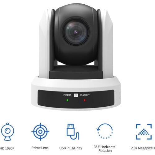 Conference PT Camera Wall Mount Cam USB Conection with Remote Controller Plug & Play for Video Meeting Online Teaching Training