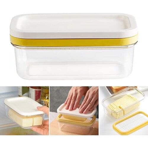 Butter Storage Box Stainless Steel Tangent Fast Cutting Rectangular Fresh-keeping Cheese Case Preservation Container LXY9