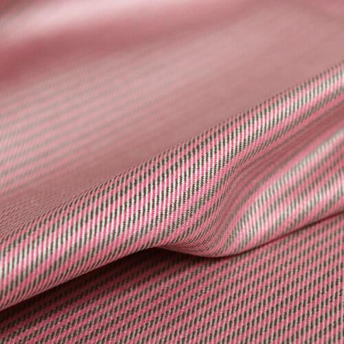 Red Raspberry Japanese Pink Stripe Silk Worsted Wool Fabric Women Suits Pants Sewing DIY cloth Tailor Textile Freeshipping