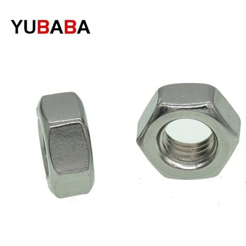 1000pcs Metric thread DIN934 M1.6 M2 M2.5 M3 M4 M5 M6 M8 M10 M12 304 Stainless Steel Hex Nuts