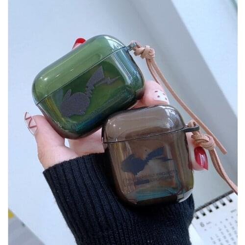 Soft TPU Earphone Cases for Airpods Pro 3 Clear Protective Cover for Apple Airpods 1 2 3 Green Charging Box