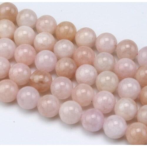 Natural Round Pink Morganite Gemstone Loose Beads 6 8 10mm For Necklace Bracelet DIY Jewelry Making 15inch Strand