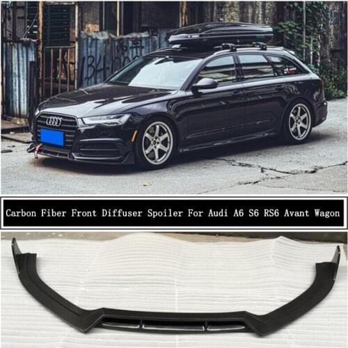 For Audi A6 S Line S6 RS6 Avant 2015 2016 2017 2018 Carbon Fiber Front Bumper Diffuser Lip Spoiler High Quality Car Accessories