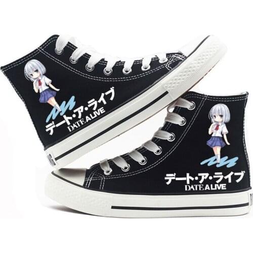 Unisex Anime Cos DATE A LIVE Himekawa Yoshino Hermit Lovers Casual Canvas Shoes plimsolls Flats shoes shoes Sneakers