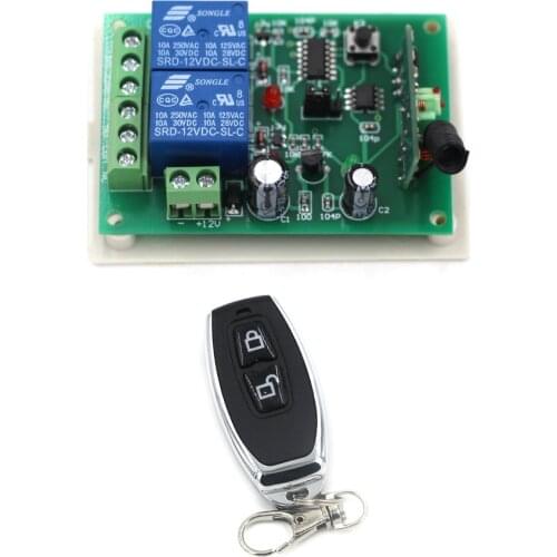 Best Promotion DC12V 24V 2CH Radio Controller RF Wireless Relay Remote Control Switch 315 MHZ 433 MHZ Transmitter + Receiver New
