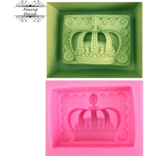 DIY 3D crown shape silicone mold, handmade soap mold sugar craft Soft Candy Mold baking accessories cooking tool