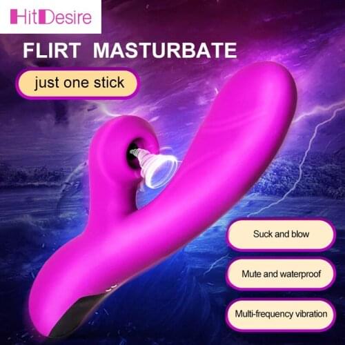 HitDesire G-spot Stimulation Vibrator Sucking Double-headed Vibrator Adult Product Female Masturbation Stick