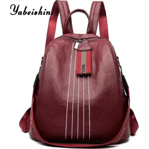 High Capacity Women Leather Backpacks Female Vintage Backpack For Teenage Girls School Bag Travel Bagpack Ladies Sac Back Pack