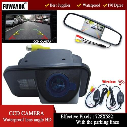 FUWAYDA Waterproof Car Rearview Parking Camera4.3Inch Monitor For Reversing Backup for TOYOTA Corolla Tarago Previa Wish Alphard
