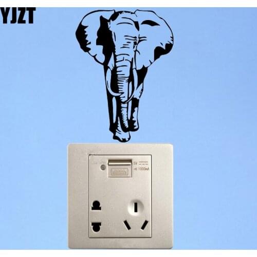 YJZT Elephant Animal Safari Art Decals Vinyl Home Room Decor Switch Sticker 17SS0027