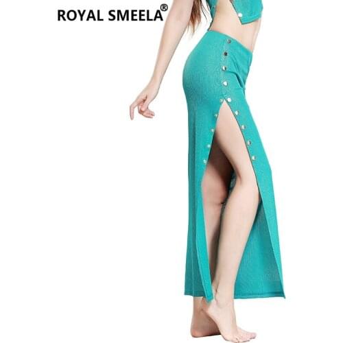 Women side split belly dancing skirt sexy belly dancing skirt practice clothes belly dance costume class lesson wear dance skirt