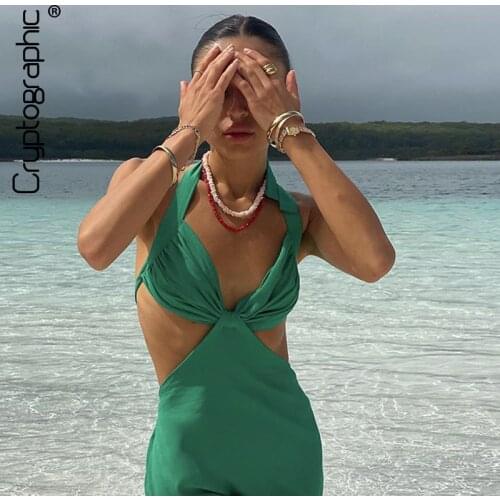 Cryptographic Summer Hot Sexy Backless Holiday Wrap Mini Dress Club Party Birthday Outfits Cut Out Split Dress Beach Vestido