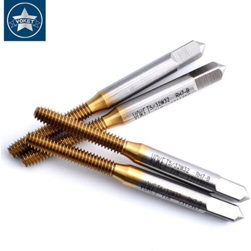 10PCS HSSE With Tin Inch Forming Tap BSW 1/8-40 5/32-32 7/32-24 1/4-20 W 5/16-18 3/8-16 7/16-14 1/2-12 Machine Screw Thread Taps