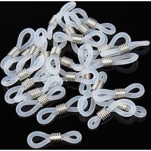 20 pcs Transparent Rubber Ring Sunglasses Retainer End Loop Connectors for Glasses Chain Rope Holder Strap