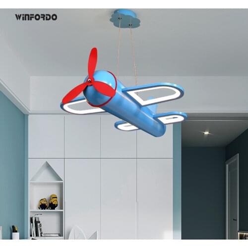 Modern Led Chandelier Airplane For Home Children Room Kids Baby Boys Colorful Lighting
