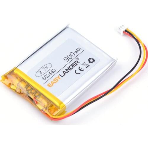 603443 3.7V 900mAh Rechargeable li Polymer Li-ion Battery For mp3 mp4 mp5 DVR GPS PSP Vedio Game toys Tools 603545 063443 603344
