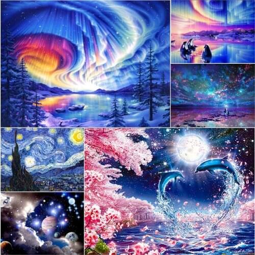 DIY 5D Diamond Painting Starry Sky view Full Drill embroidery Square/Round Mosaic Cross Stitch Kits Home Decor art picture Gift