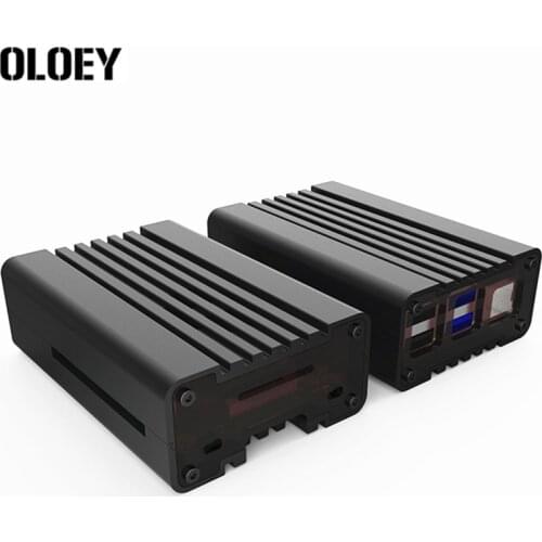 Aluminum Case Cover Housing Shell for Raspberry Pi 4 Model B Pi 4B + 3010 Cooling Fan Enclosure Heat Dissipation for RasPi RPi