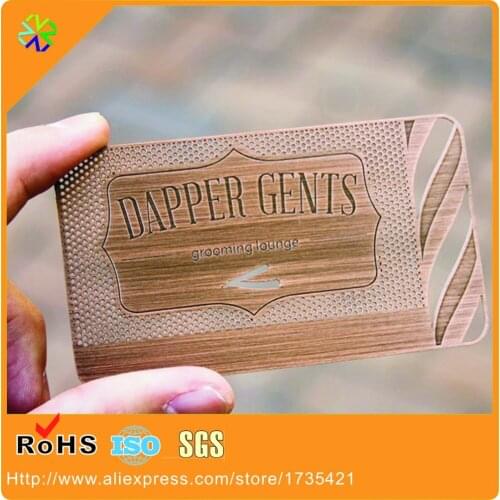 Antique copper brushed metal cards/bronzed red both side brushed metal cards