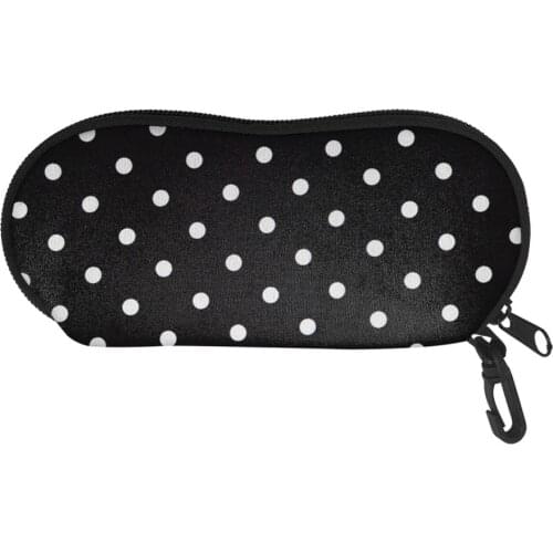 Simple Polka Dot Printed Sunglasses Case for Women Men Glasses Case Soft Eyewear Case Stylish Glasses Pouch Eyeglasses Bag Case