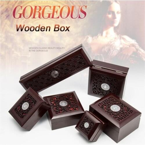 Wooden Vintage Storage Box Waxed Ches Jewelry Storage Case Home Decor Container Trinket Jewelry Bin Box Home Organization Gift