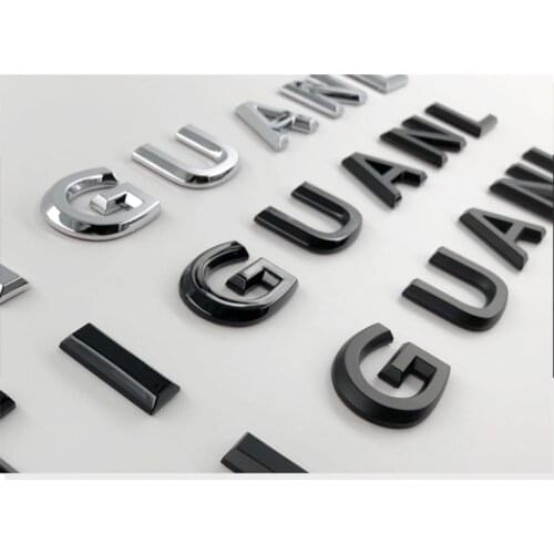 For TIGUAN Car Styling Refitting Middle Hood Trunk Logo Badge Sticker Chrome Matte Glossy Black 3D Font Letters Emblem