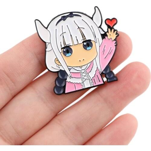 LT1062 Cute Anime Miss Kobayashis Dragon Maid Enamel Pin Lapel Pin for Badge backpacks Decoration Jewelry Gift Accessories
