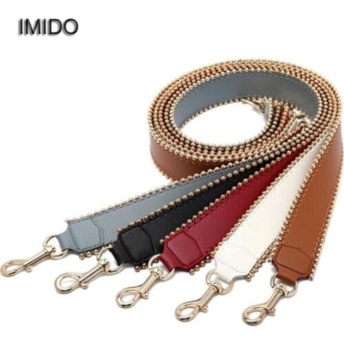 IMIDO 2019 New 105cm Long bag Strap for Handbags Women replacement straps Single shoulder belt accessories Crossbody bag Strap Silver Gold Buckle pu Leather STP160