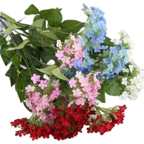 5Pcs Fake Konoha Hydrangeas (4 Heads/Piece) 25.2" Length Simulation Hydrangea Macrophylla for Wedding Centerpiece