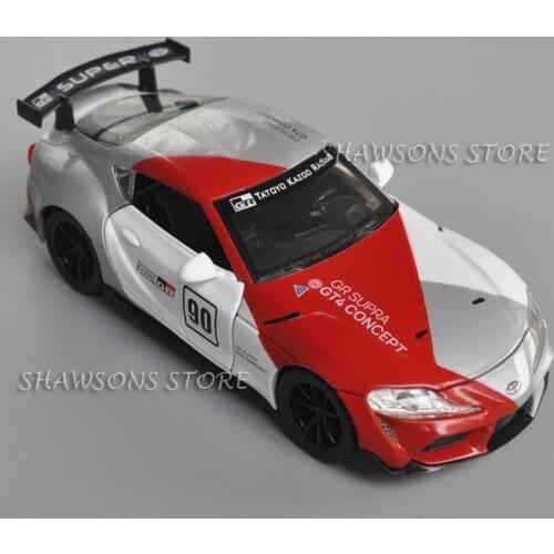 1:32 Scale Diecast Car Model Toyota FT-1 GR Supra GT4 Concept Miniature Replica Pull Back Toy With Sound & Light