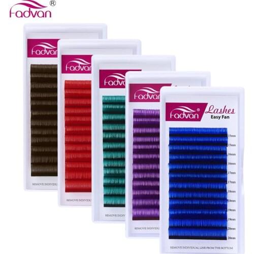 Easy Fan Eyelash Extension Blue Red Purple Brown Natural Soft Eye Lashes Extension C D 0.07 Maquiagem Profissional Makeup Tools