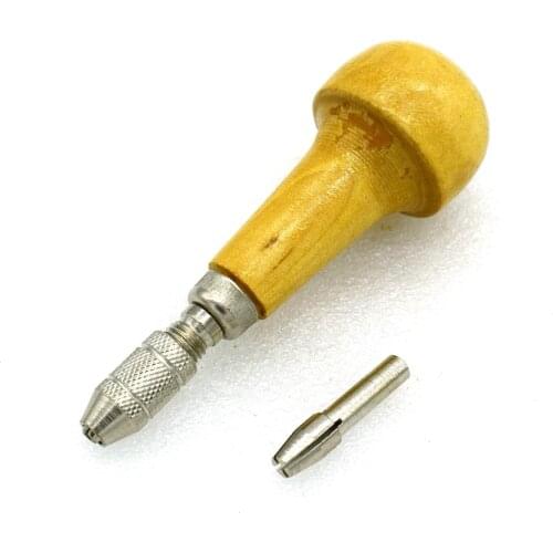 Graver Wood Handle Handpiece Wooden Universal Handles with Chuck Drill Bits Accessory Collet Holding Engraving Tools