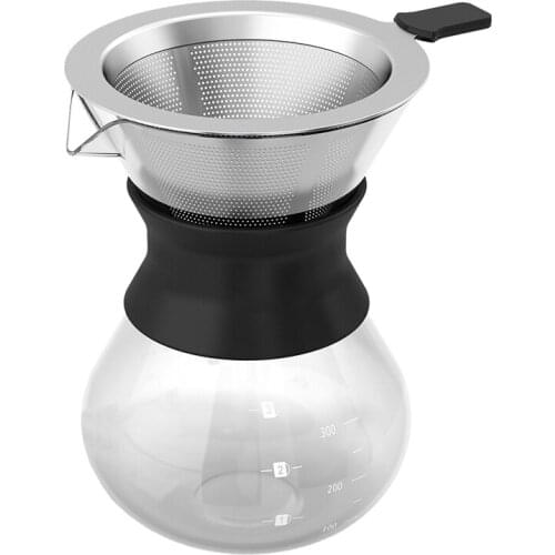 New Pour Over Brewer-Unlock Flavor with Paperless Filter and Carafe Elegant Coffee Dripper Pot
