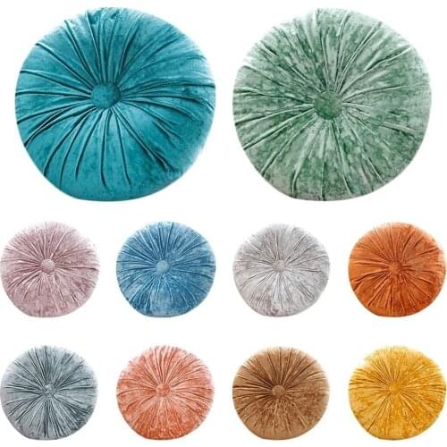 New Round Cushion Small Pumpkin Handmade Flannel Back Coshion Ice Flower Sofa Cushion Seat Cushion