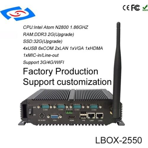 Wholesale Industrial computer 6*Com & 4*USB 1*VGA Fanless Embedded mini PC