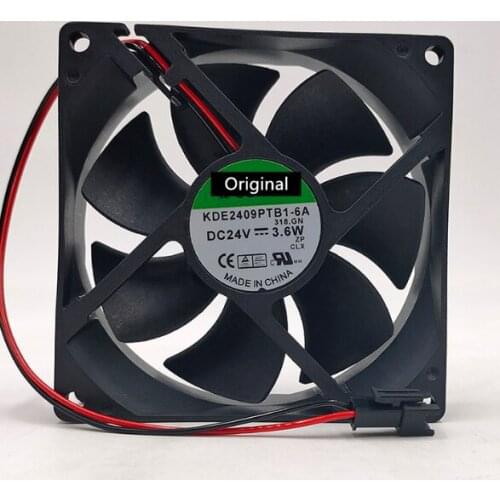 Original 100% working 9CM 92*92*25MM 90mm 9225 KDE2409PTB1-6A 24V 3.6W Cooling Fan case fan server fan