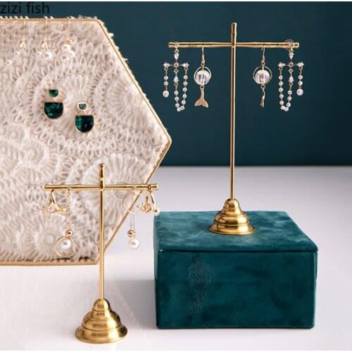 Necklace Earrings Display Stands Dressing Table Minimalist Golden Shelves Hanging Board Cosmetic Containers Jewelry Boxes