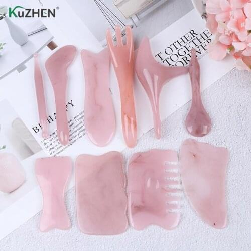 Guasha Board Natural Stone/Synthetic Resin Scraper For Face Neck Back Body Acupuncture Pressure Therapy Chinese Gua Sha Tools