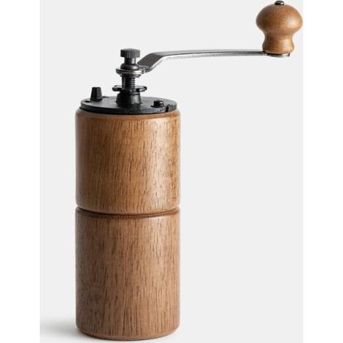 Rubber Wood Coffee Grinder Mini Hand Manual Handmade Coffee Bean Burr Grinders Mill Crocus Grinders Coffee Maker For Barista