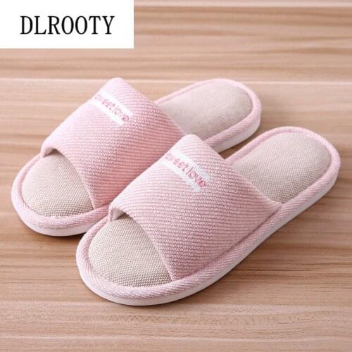 Women Slippers Shoes Flip Flops Spring Autumn Fashion Flat Platform Breathable Hemp Non-slip Woman Home Slides Casual Female