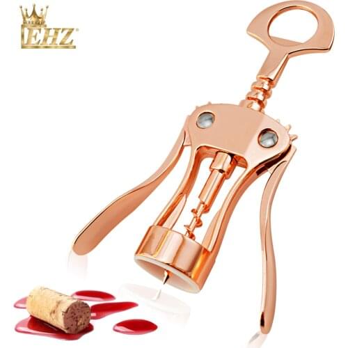EHZ Wing Corkscrew Premium Zinc Alloy Rose Gold All-In-One Wine Beer Bottle Opener Used In Kitchen Chateau Restaurant Bars