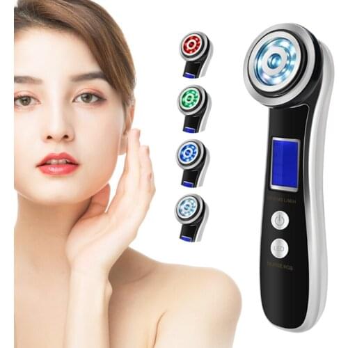 Ultrasonic RF EMS LED Photon Lights Skin Rejuvenation Instrument For Facial Lift Scrubber Wrinkle Remover Face Pore Cleanser