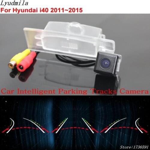 Lyudmila Car Intelligent Parking Tracks Camera FOR Hyundai i40 2011~2015 HD Car Back up Reverse Rear View Camera