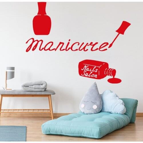 Vinyl Nail Salon Wall Decal Manicure Pedicure Window Sticker Nail Bar Nail Polish Decal Beauty Salon Spa Wall Decor Decals HQ399