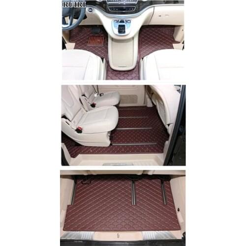 High quality! Custom full set car floor mats + trunk mat for Mercedes Benz V Class 7 8 seats 2020-2014 waterproof car carpets