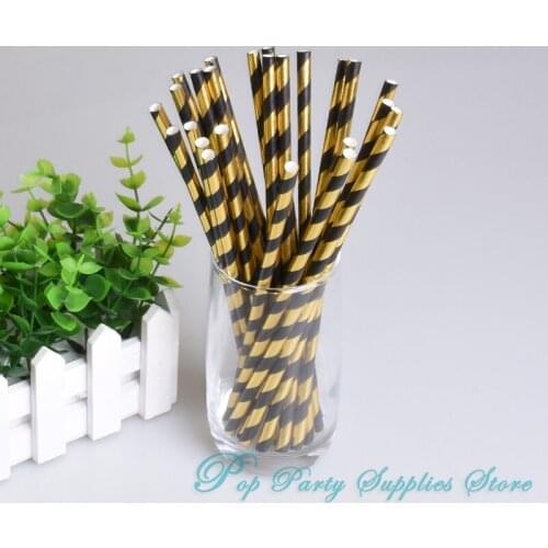 100pcs Drinking Paper Straws Gold Silver Straw Its A Boy Girl Pink Blue Baby Shower Decoration Gift Party Event Supplies