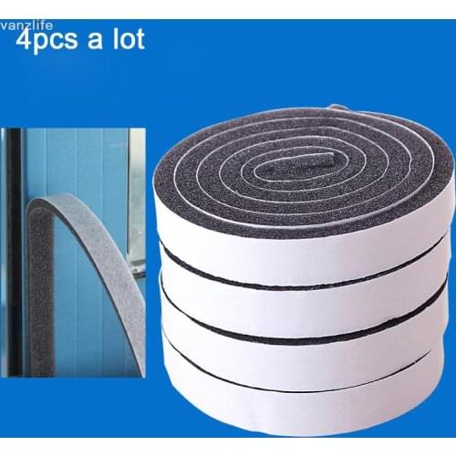 4pcs/vanzlife Self-adhesive window soundproof sealing strip Door and glass door gap sealing paste windproof anti-noise strip