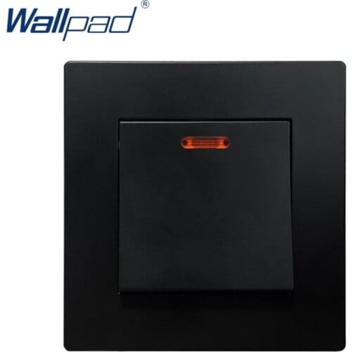 45A Double Pole DP Water Heater Switch Wallpad Luxury Wall Light Switch Rocker Switch Black PC Panel