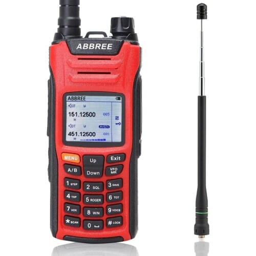 ABBREE AR-F6 Walkie Talkie 6 Bands Dual 999CH Multi-functional VOX DTMF SOS Scanning LCD Color Display Radio+ Telescopic Antenna